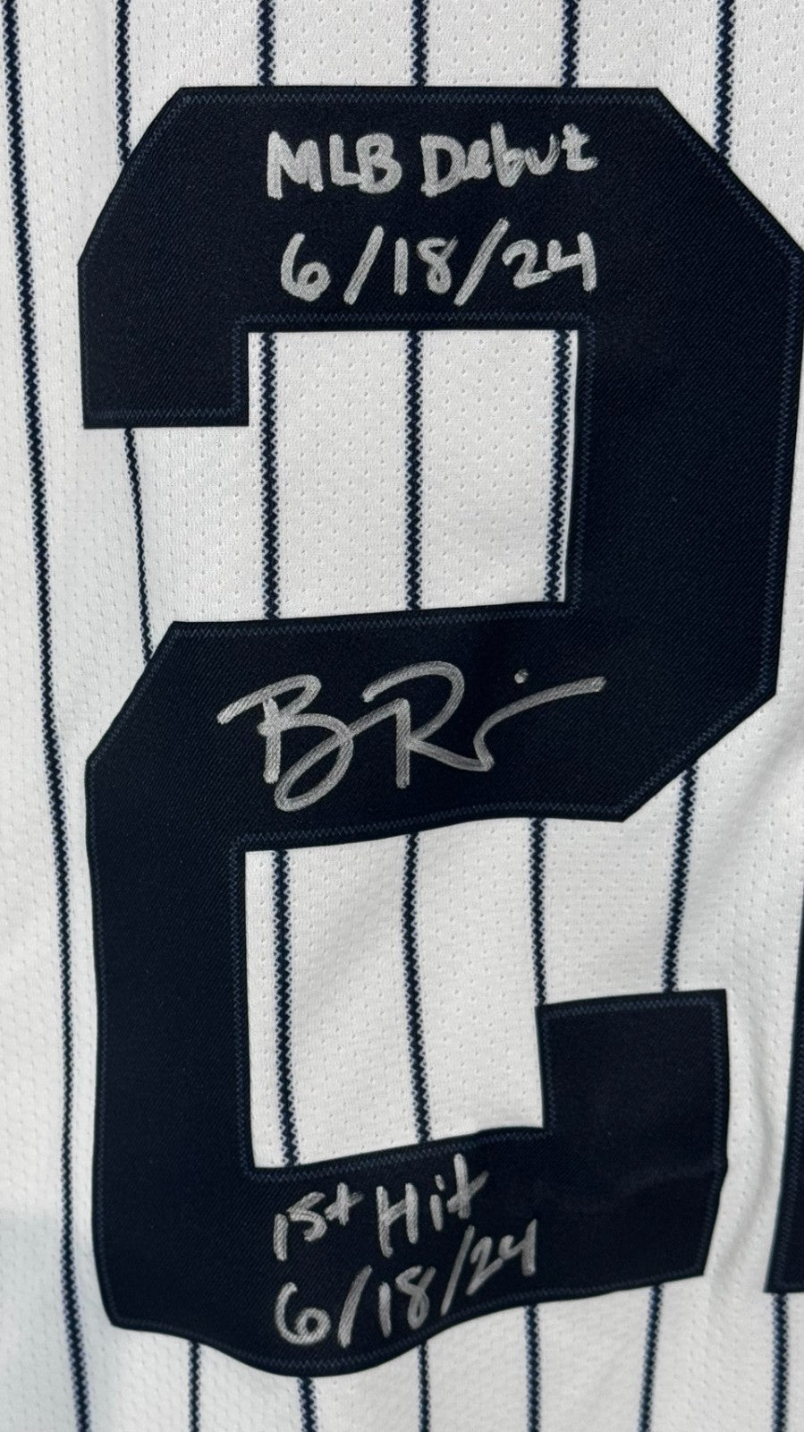 Ben Rice Signed New York Yankees #22 Nike Jersey Size XL 4 Stat Auto CX COA
