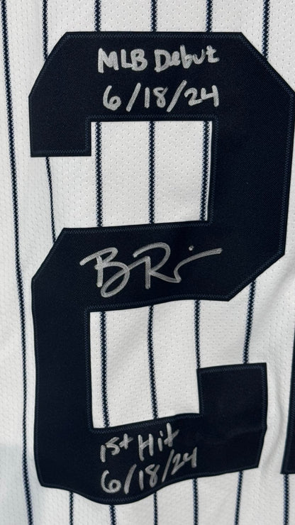 Ben Rice Signed New York Yankees #22 Nike Jersey Size XL 4 Stat Auto CX COA