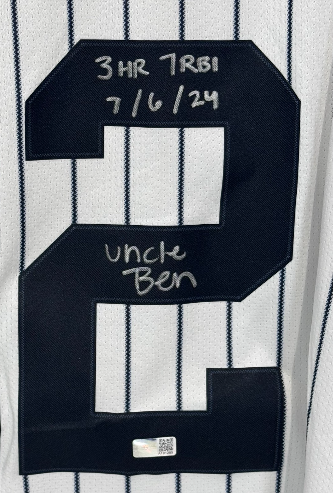Ben Rice Signed New York Yankees #22 Nike Jersey Size XL 4 Stat Auto CX COA