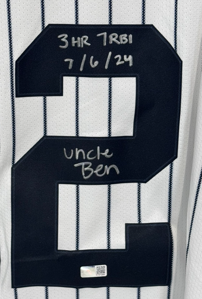 Ben Rice Signed New York Yankees #22 Nike Jersey Size XL 4 Stat Auto CX COA