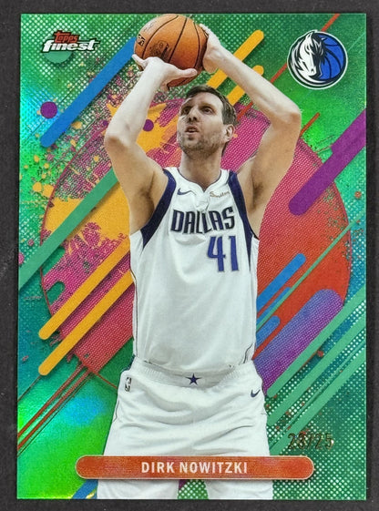 2026 Topps Finest NBA Dirk Nowitzki Green Refractor LE /25 Mavericks HOF Mint