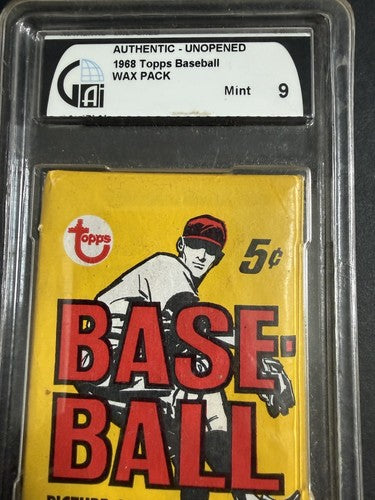 1968 topps baseball unopened Sealed wax pack series 4 Mint 9 Gai Graded