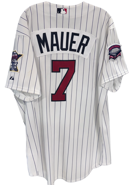 Joe Mauer Authentic Majestic Jersey 2009 Commemorative Patch Size 48 Twins HOF