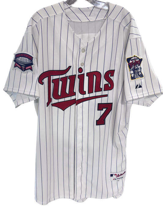 Joe Mauer Authentic Majestic Jersey 2009 Commemorative Patch Size 48 Twins HOF
