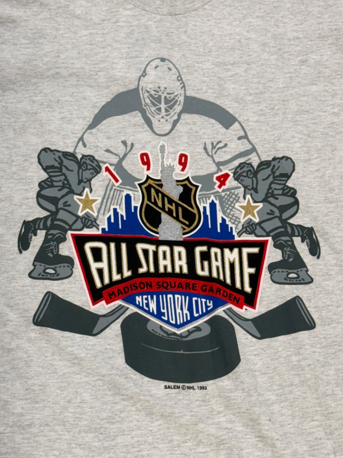 Vintage 1994 NHL All-Star Game Salem Sportswear Shirt Madison Square Garden sz L