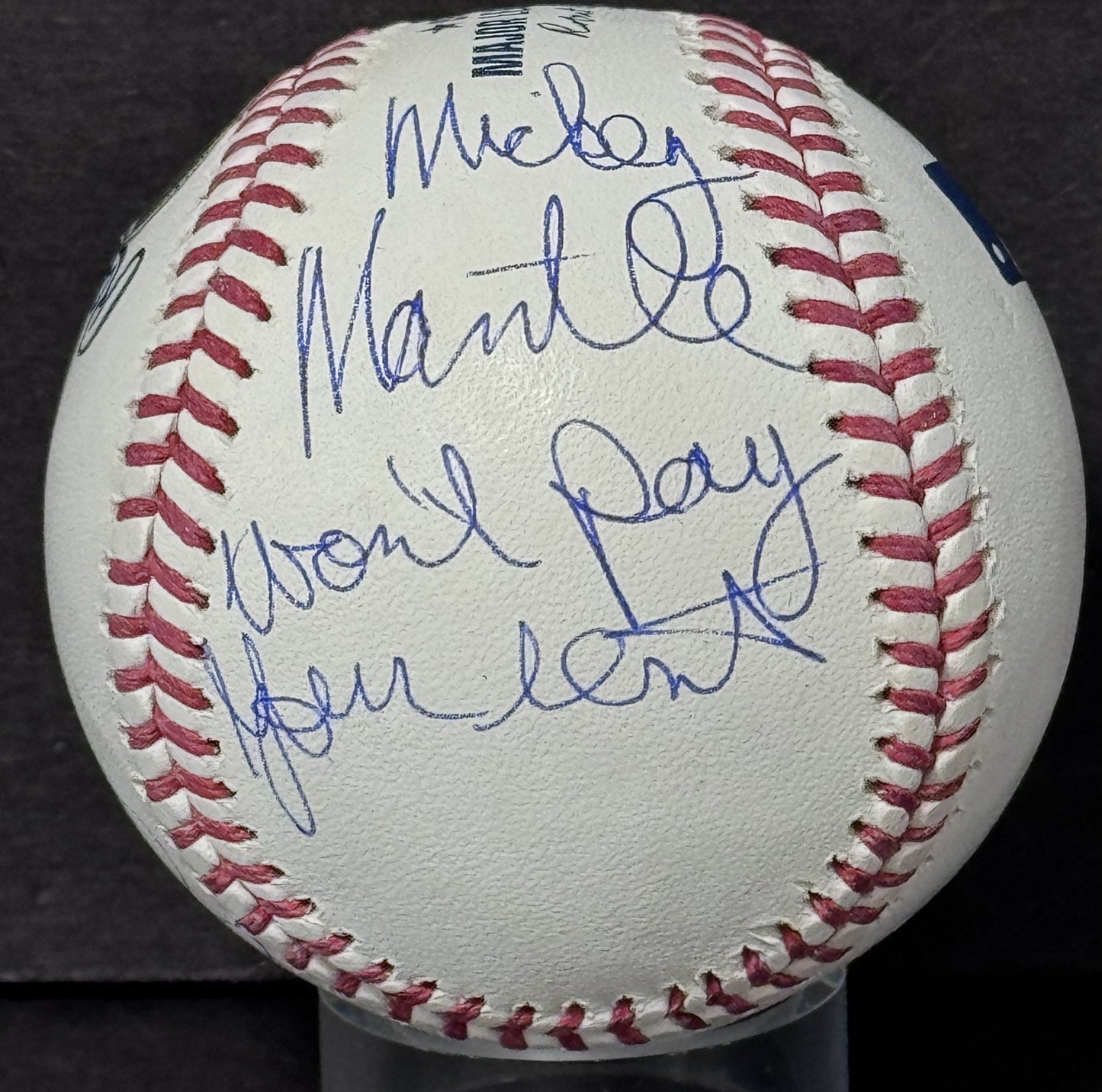 Chazz Palminteri Signed Baseball Mickey Mantle Won't Pay Your Rent Auto BAS COA