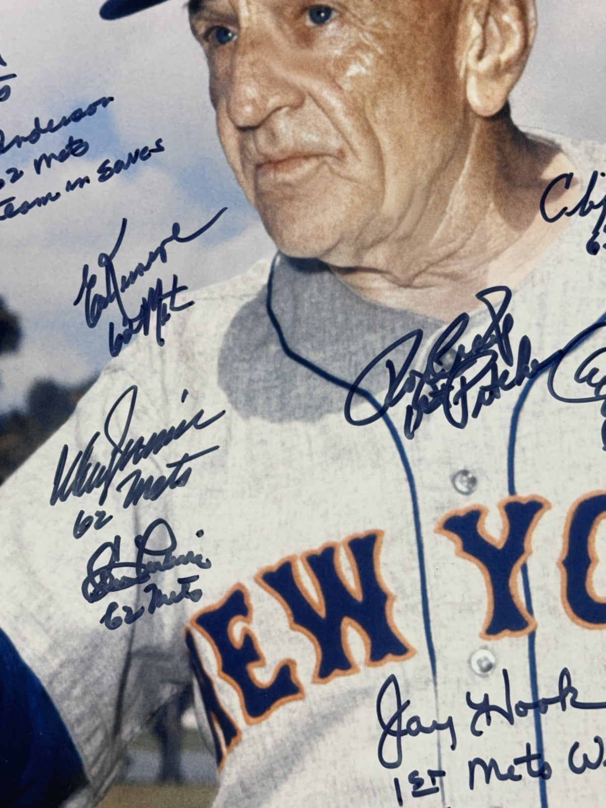 1962 New York Mets Signed 16x20 Photo Framed 20 Auto PSA LOA Jones Bob Miller