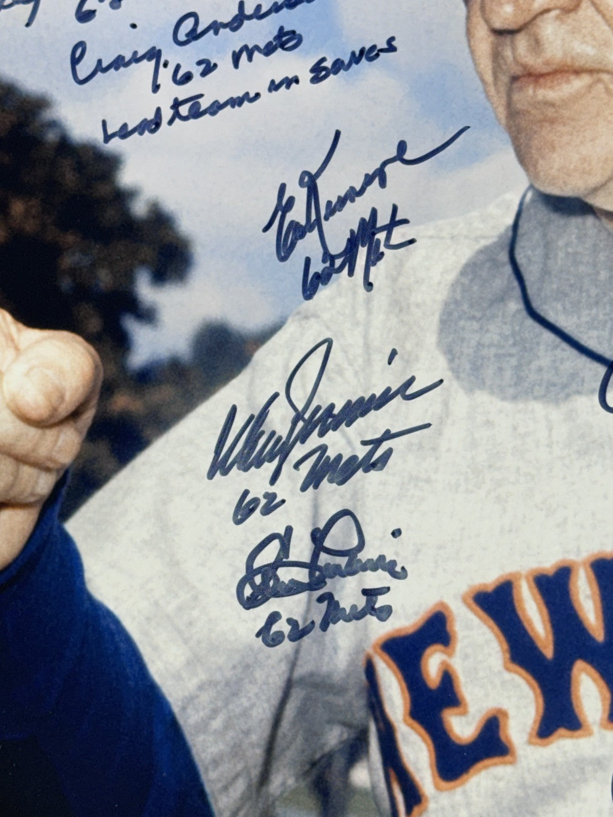 1962 New York Mets Signed 16x20 Photo Framed 20 Auto PSA LOA Jones Bob Miller