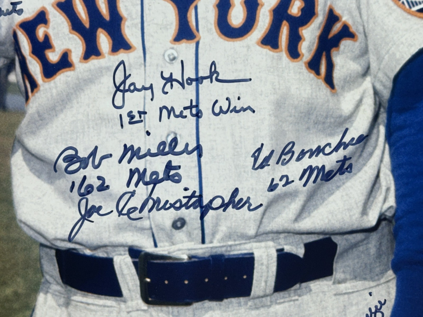 1962 New York Mets Signed 16x20 Photo Framed 20 Auto PSA LOA Jones Bob Miller