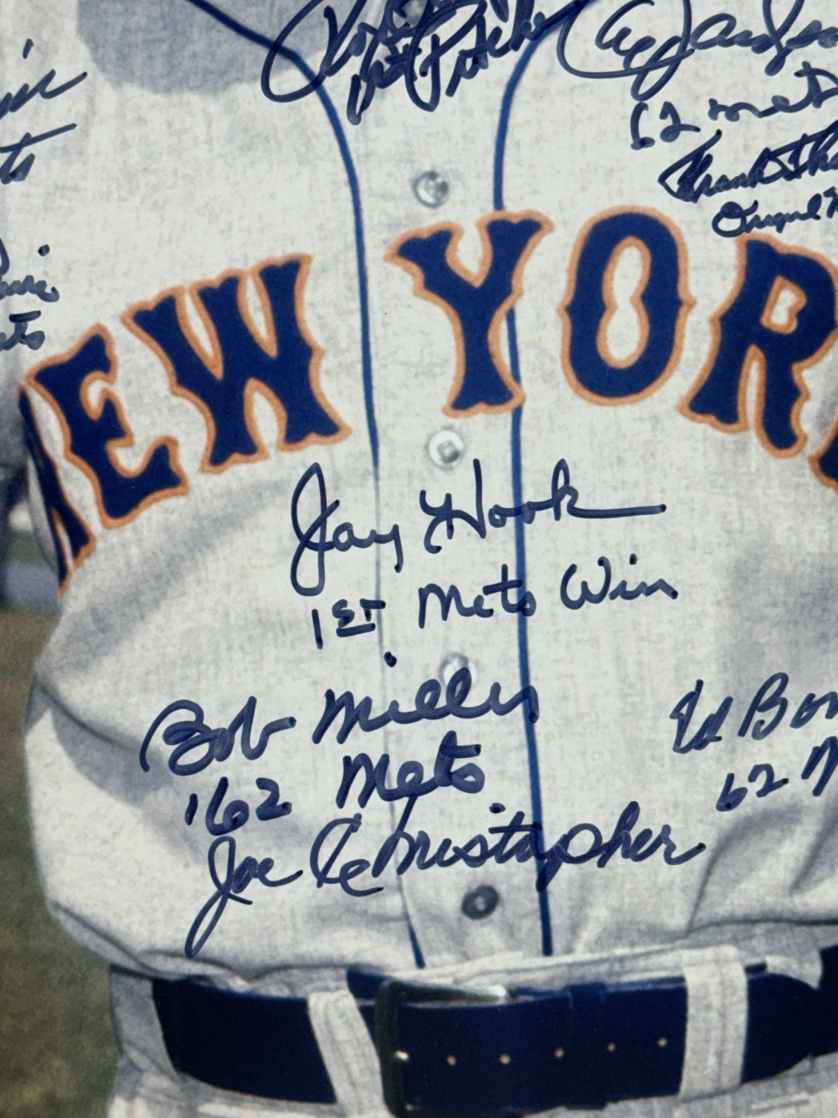 1962 New York Mets Signed 16x20 Photo Framed 20 Auto PSA LOA Jones Bob Miller