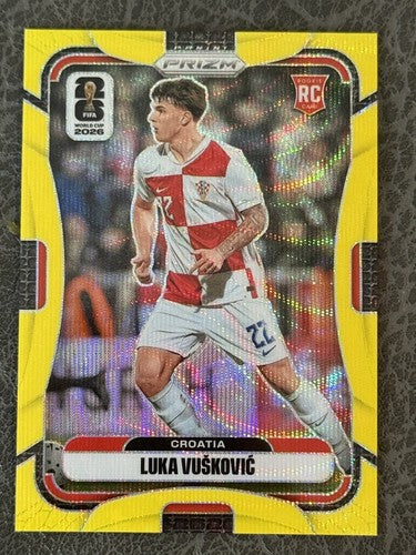 2026 Prizm FIFA World Cup Luka Vuskovic RC Yellow /180 #192 Rookie CROATIA Mint