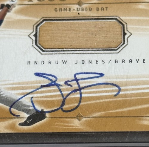 ANDRUW JONES 2001 SP GAME USED BAT PIECE OF THE GAME MINT AUTO A-AJ BRAVES HOF