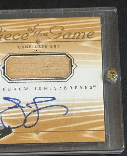 ANDRUW JONES 2001 SP GAME USED BAT PIECE OF THE GAME MINT AUTO A-AJ BRAVES HOF