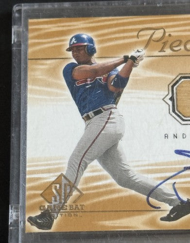ANDRUW JONES 2001 SP GAME USED BAT PIECE OF THE GAME MINT AUTO A-AJ BRAVES HOF