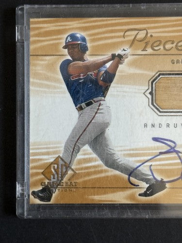 ANDRUW JONES 2001 SP GAME USED BAT PIECE OF THE GAME MINT AUTO A-AJ BRAVES HOF