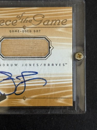 ANDRUW JONES 2001 SP GAME USED BAT PIECE OF THE GAME MINT AUTO A-AJ BRAVES HOF