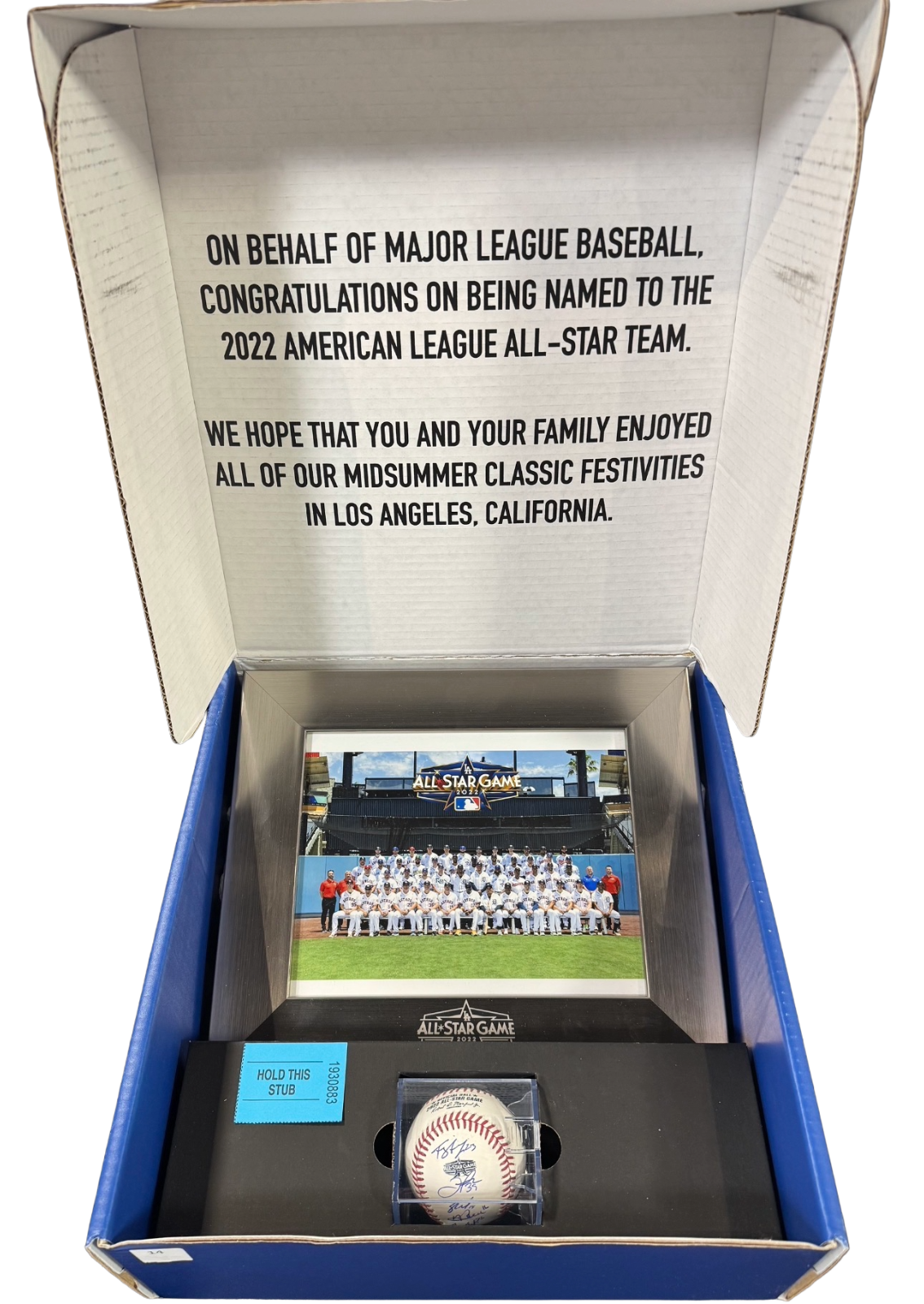 2022 MLB All Star Game Framed Photo w/ Signed Baseball 11 Auto Trout Seager COA