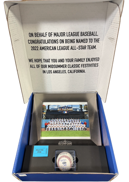 2022 MLB All Star Game Framed Photo w/ Signed Baseball 11 Auto Trout Seager COA
