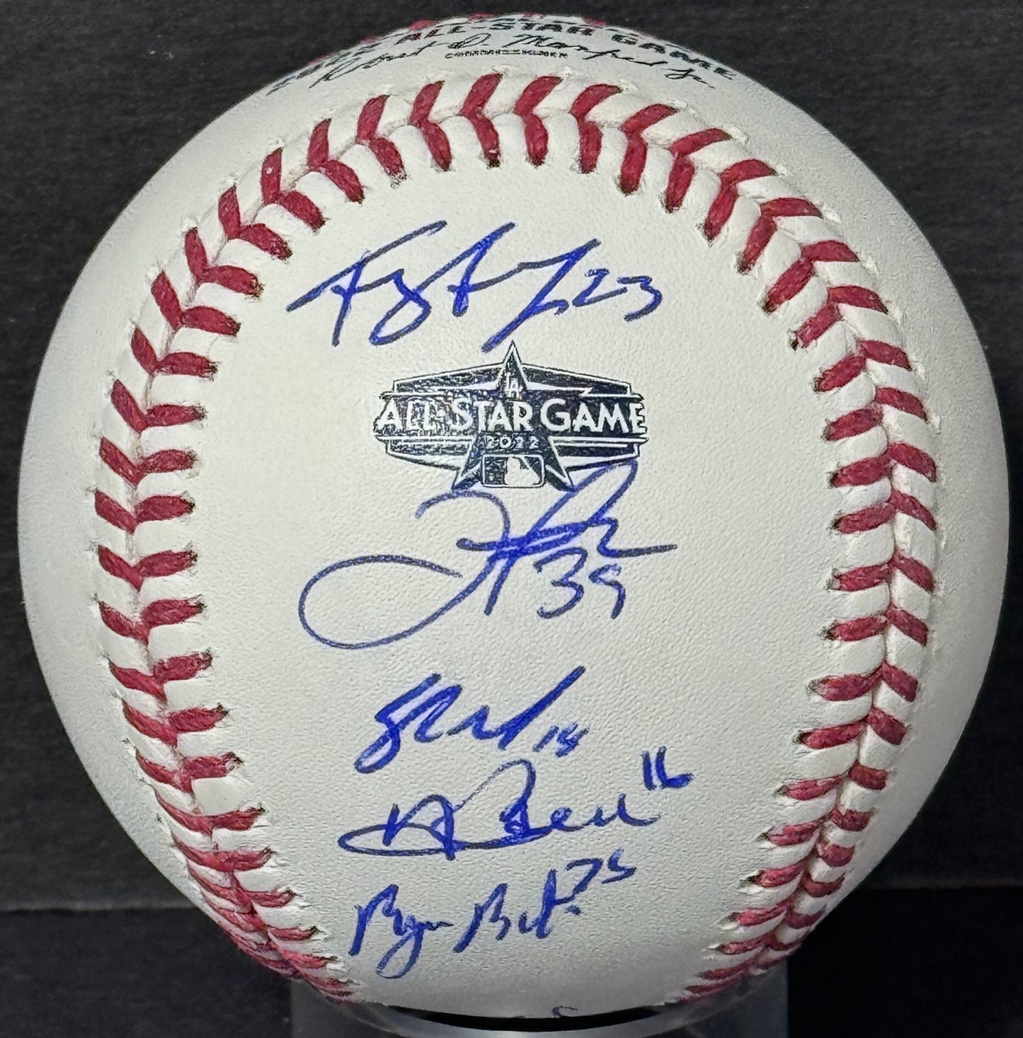 2022 MLB All Star Game Framed Photo w/ Signed Baseball 11 Auto Trout Seager COA