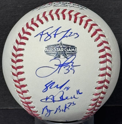 2022 MLB All Star Game Framed Photo w/ Signed Baseball 11 Auto Trout Seager COA