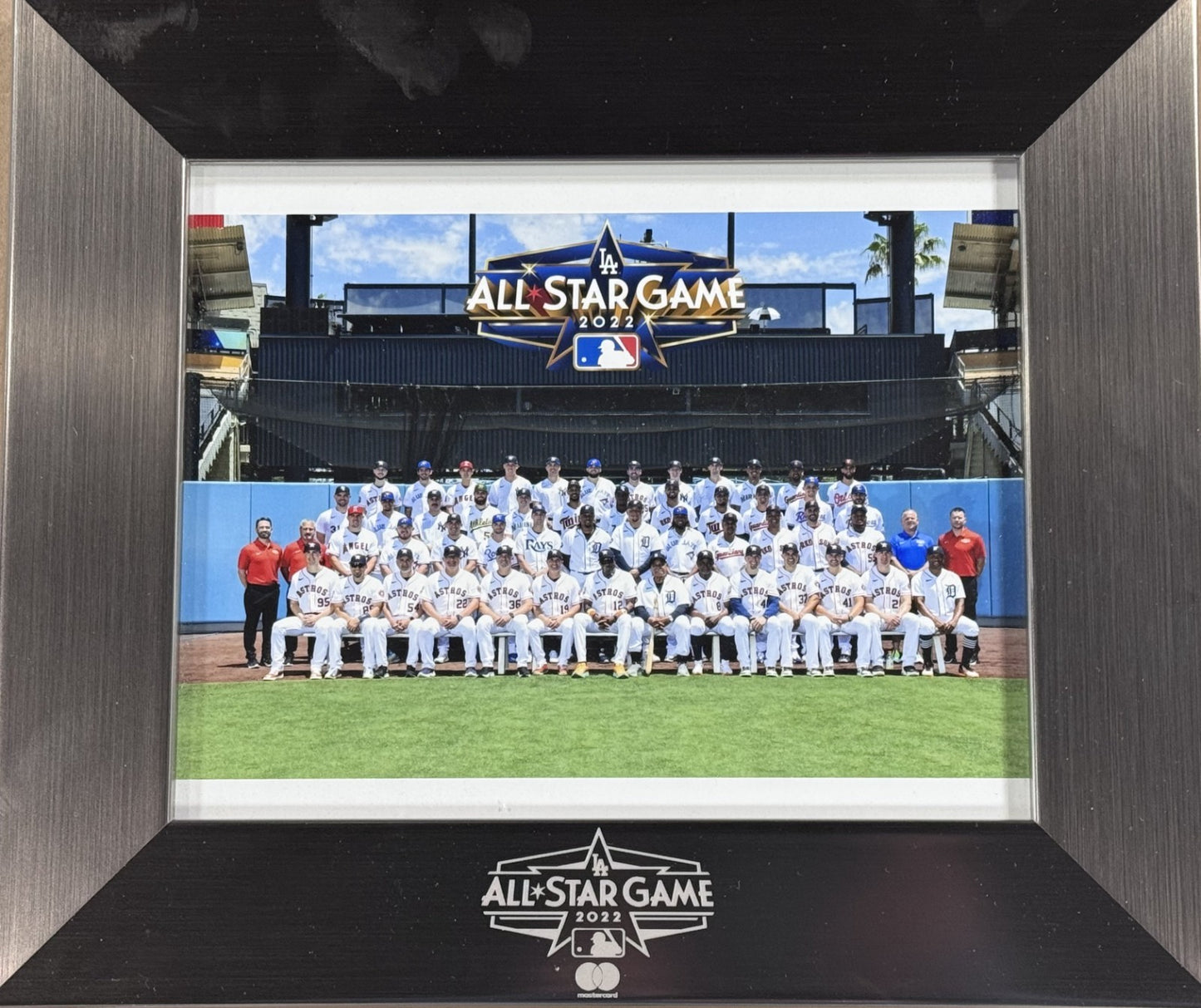 2022 MLB All Star Game Framed Photo w/ Signed Baseball 11 Auto Trout Seager COA