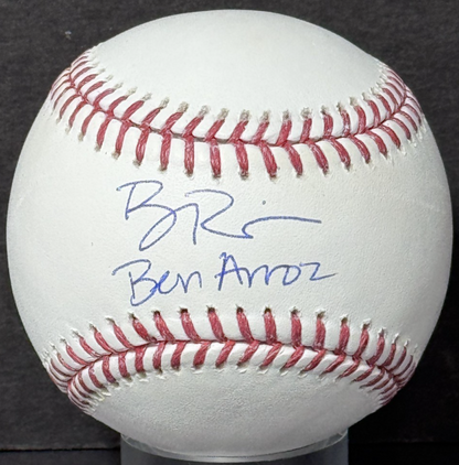 Ben Rice Signed Official MLB Baseball Ben Arroz Auto Steiner CX COA NY Yankees