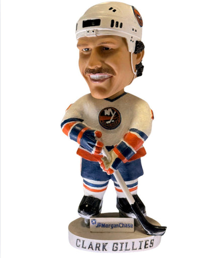 Clark Gillies Signed NY Islanders Bobblehead Auto CBM COA HOF