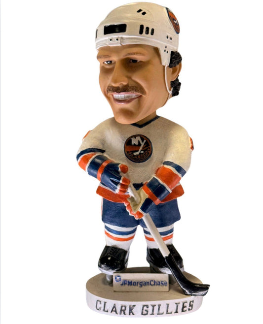 Clark Gillies Signed NY Islanders Bobblehead Auto CBM COA HOF