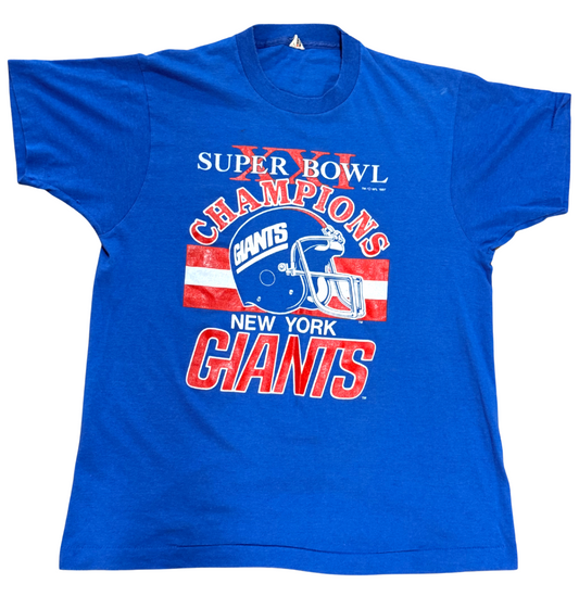 Vintage 1987 New York Giants Super Bowl XXI Champions T-Shirt Size Large