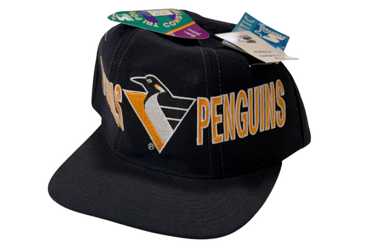 Vintage 90s Pittsburgh Penguins Starter Snapback Hat NWT Rare
