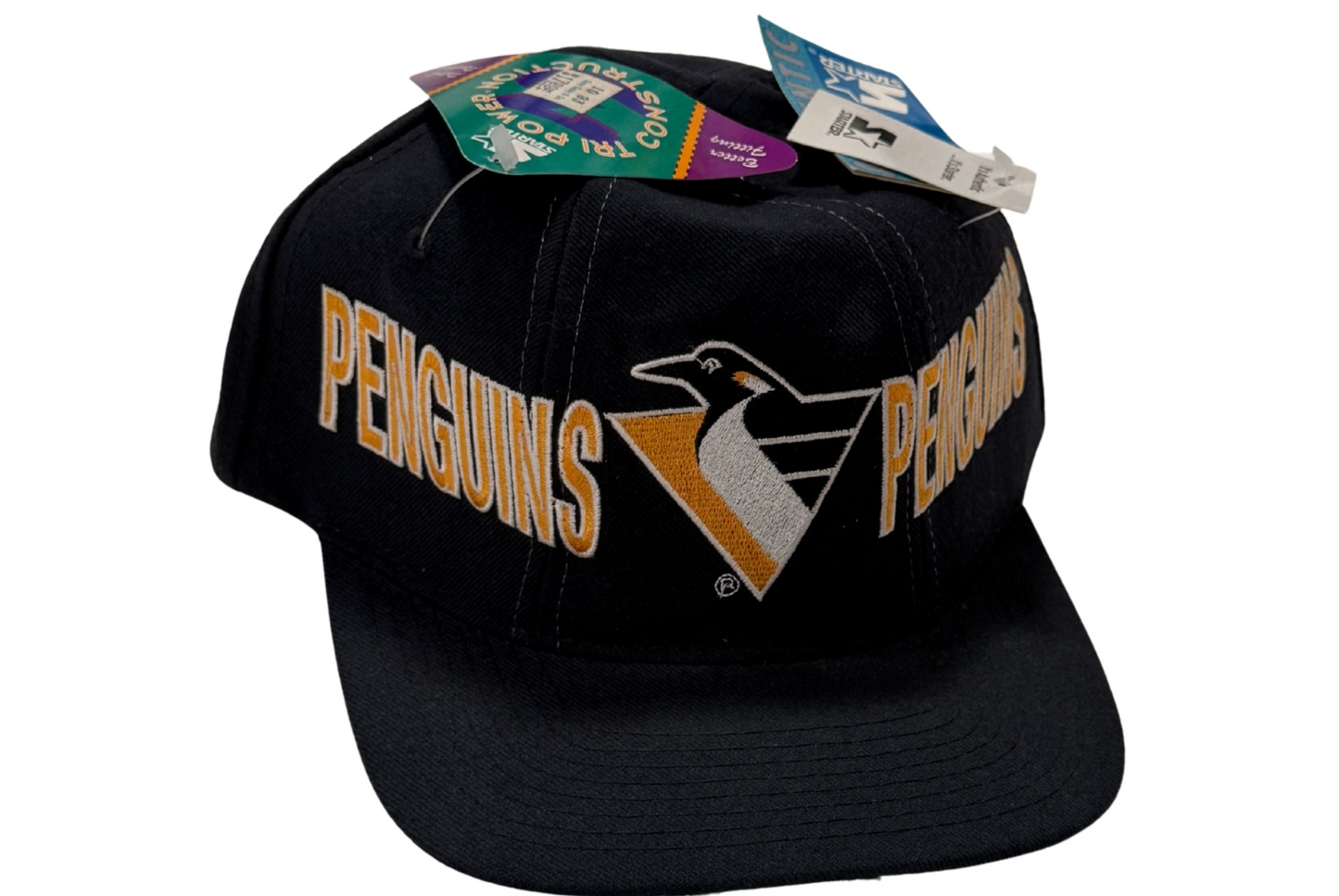 Vintage 90s Pittsburgh Penguins Starter Snapback Hat NWT Rare