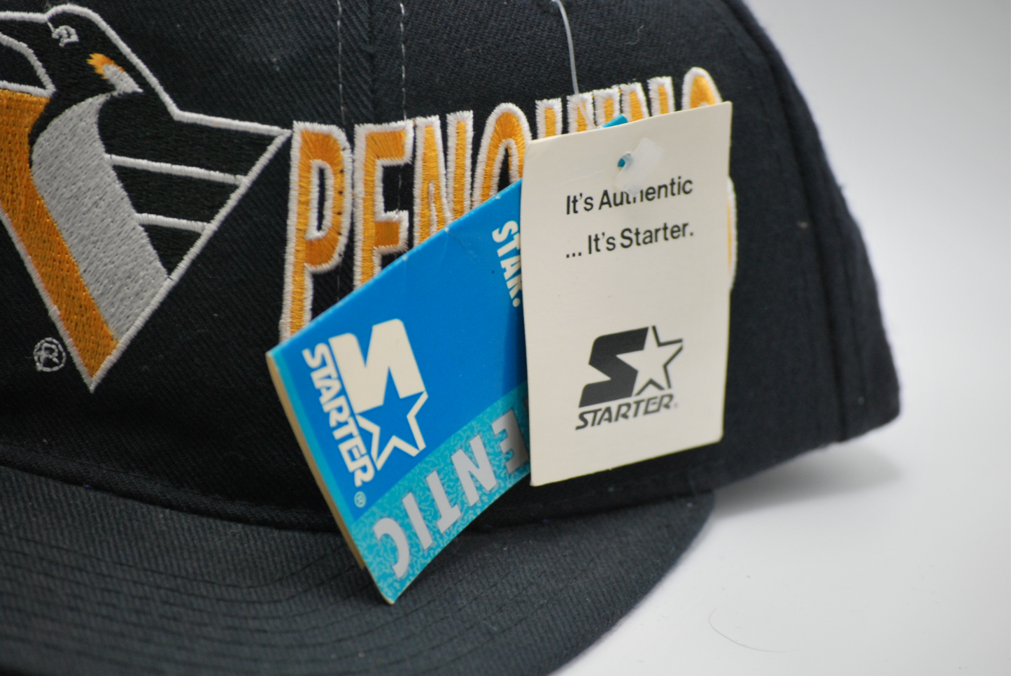 Vintage 90s Pittsburgh Penguins Starter Snapback Hat NWT Rare