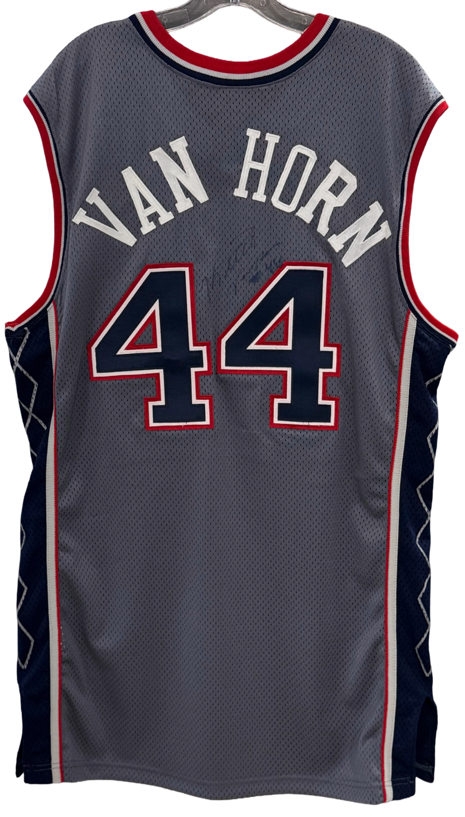 Keith Van Horn Signed Champion NBA Authentics Pro Cut 98-99 Nets Jersey Sz 46 +4