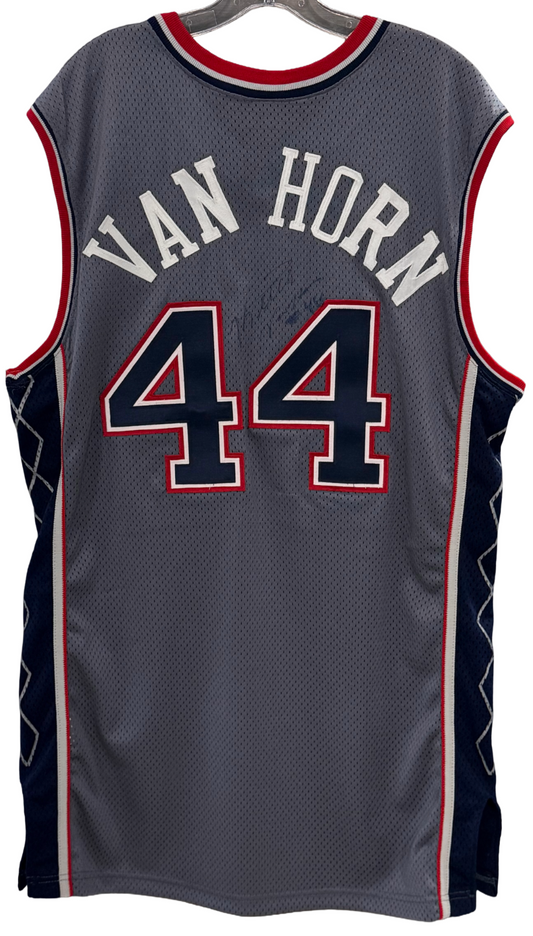 Keith Van Horn Signed Champion NBA Authentics Pro Cut 98-99 Nets Jersey Sz 46 +4
