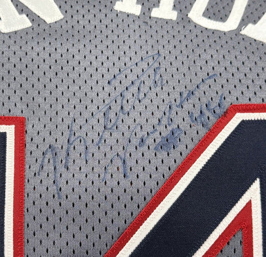 Keith Van Horn Signed Champion NBA Authentics Pro Cut 98-99 Nets Jersey Sz 46 +4