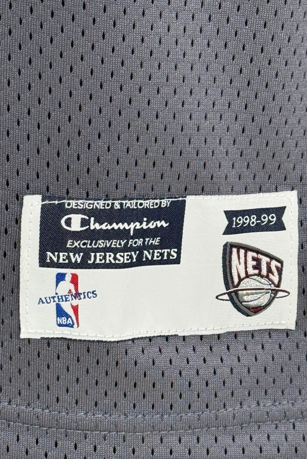 Keith Van Horn Signed Champion NBA Authentics Pro Cut 98-99 Nets Jersey Sz 46 +4