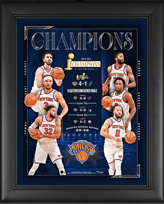 New York Knicks 2026 NBA Finals Champions Framed 11x14 Photo Brunson MVP