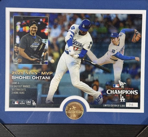 Shohei Ohtani 2025 Nlcs Mvp Game 4 10ks 3HR Highland Mint Champs Framed Photo LE