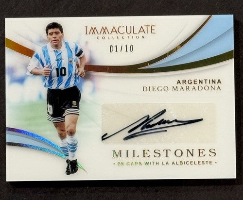 2018 /19 Immaculate Soccer Gold Diego Maradona Argentina Mint AUTO 1/10 Panini