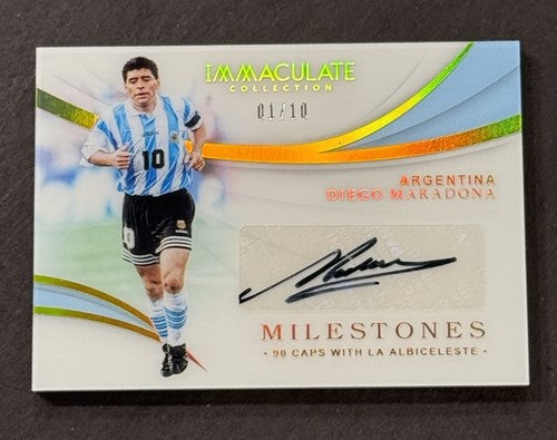 2018 /19 Immaculate Soccer Gold Diego Maradona Argentina Mint AUTO 1/10 Panini