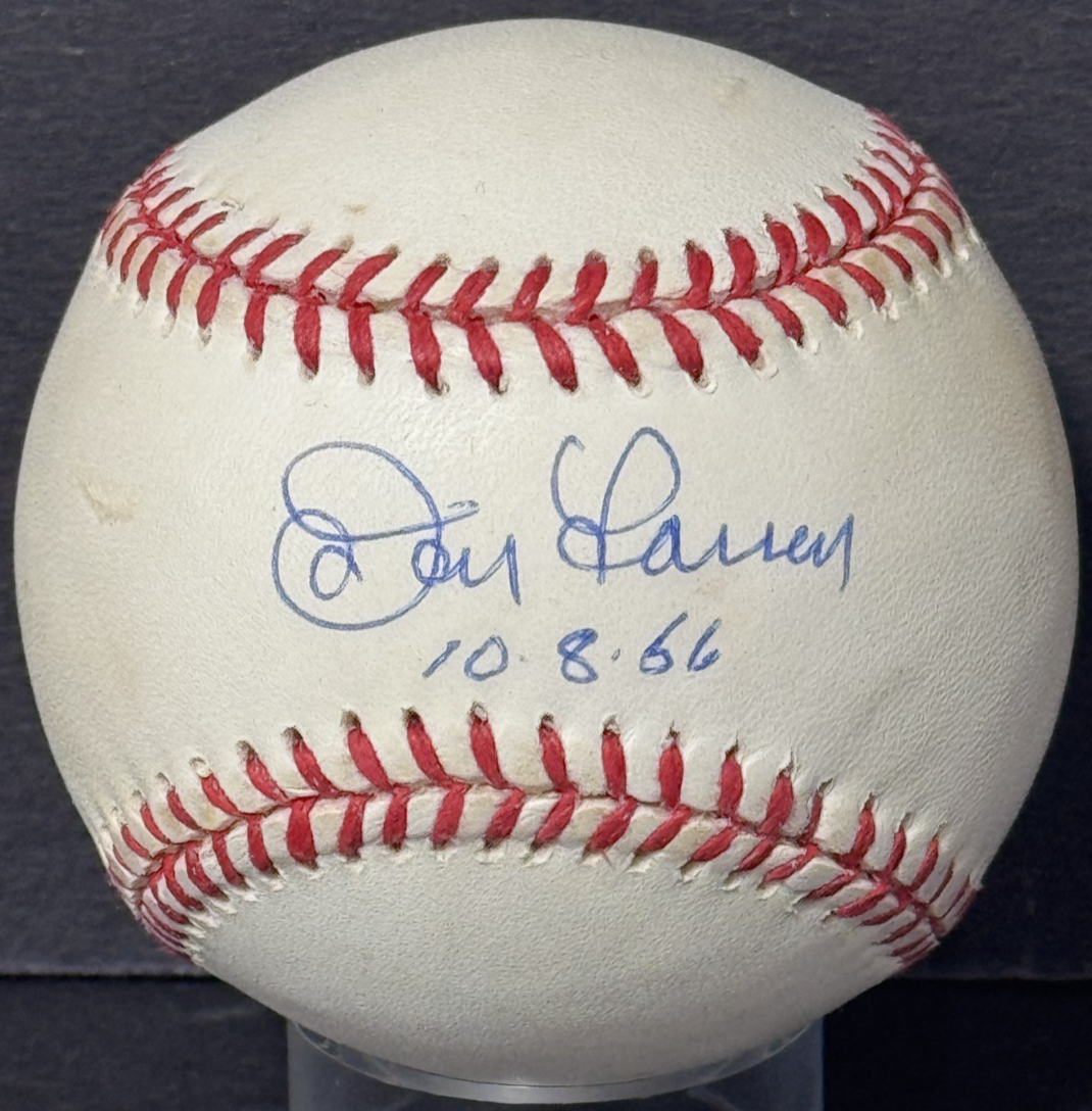 Don Larsen Signed Official AL Baseball 10 8 56 Auto PSA COA Yankees Perfect Game