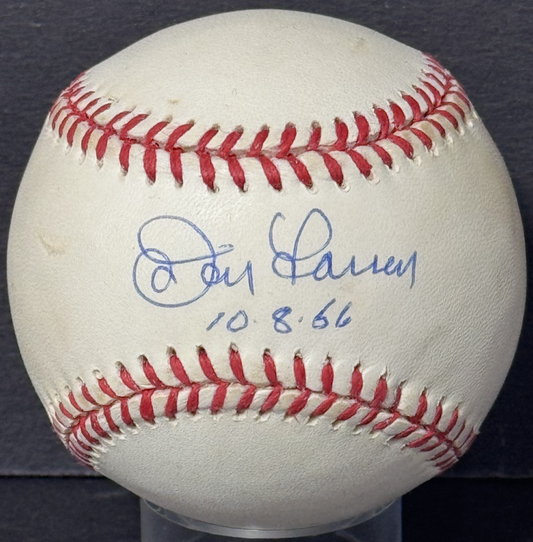 Don Larsen Signed Official AL Baseball 10 8 56 Auto PSA COA Yankees Perfect Game