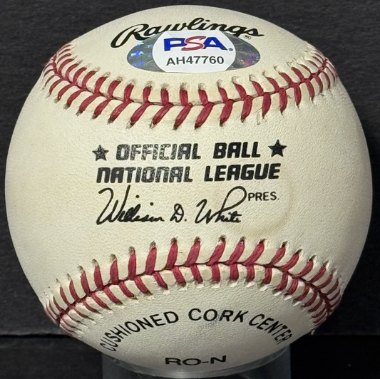 Johnny Vander Meer Signed NL Baseball Dated Back 2 Back No Hitter Auto Reds PSA