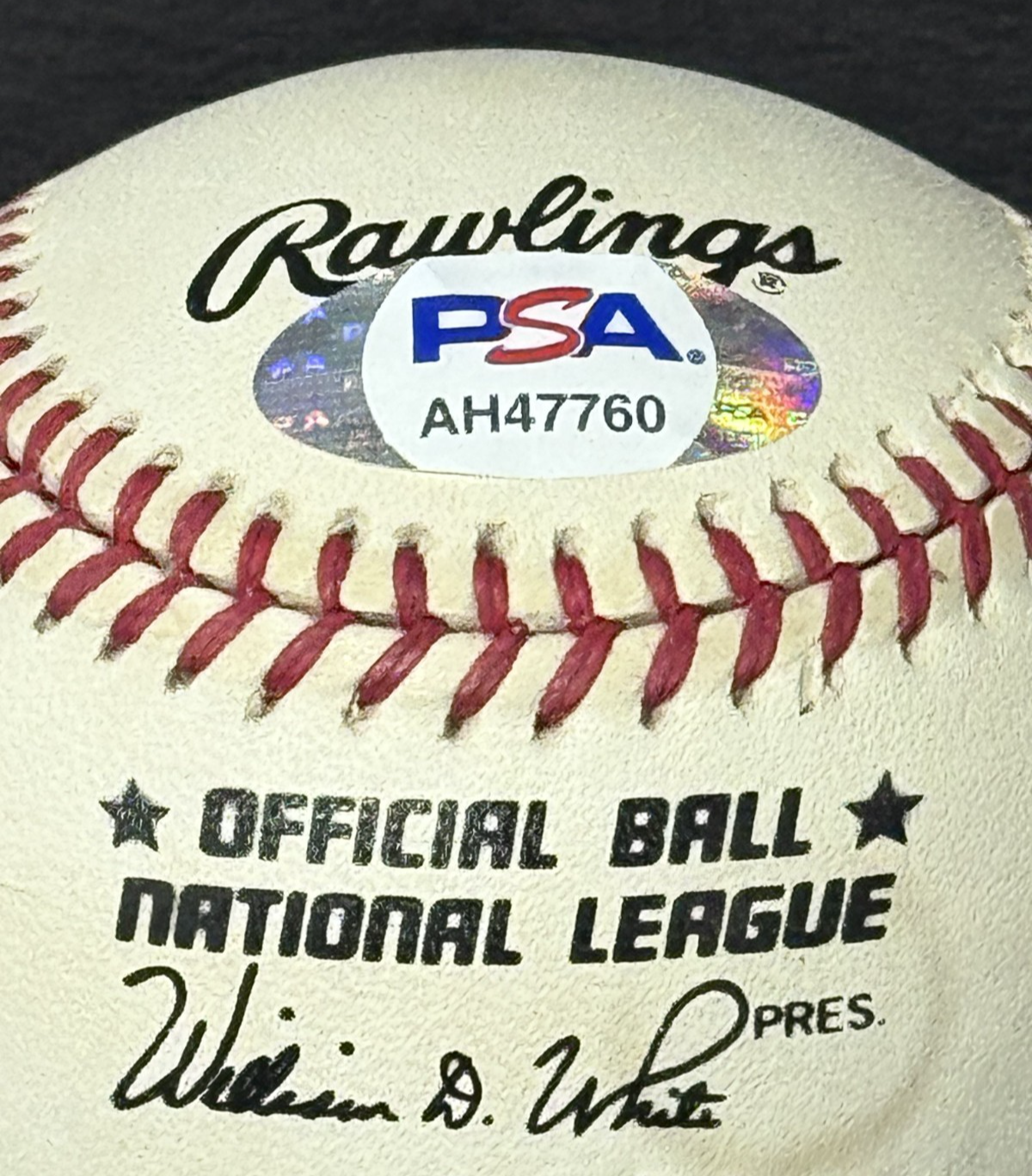 Johnny Vander Meer Signed NL Baseball Dated Back 2 Back No Hitter Auto Reds PSA