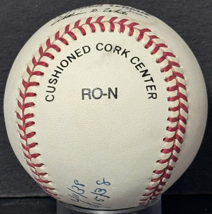 Johnny Vander Meer Signed NL Baseball Dated Back 2 Back No Hitter Auto Reds PSA