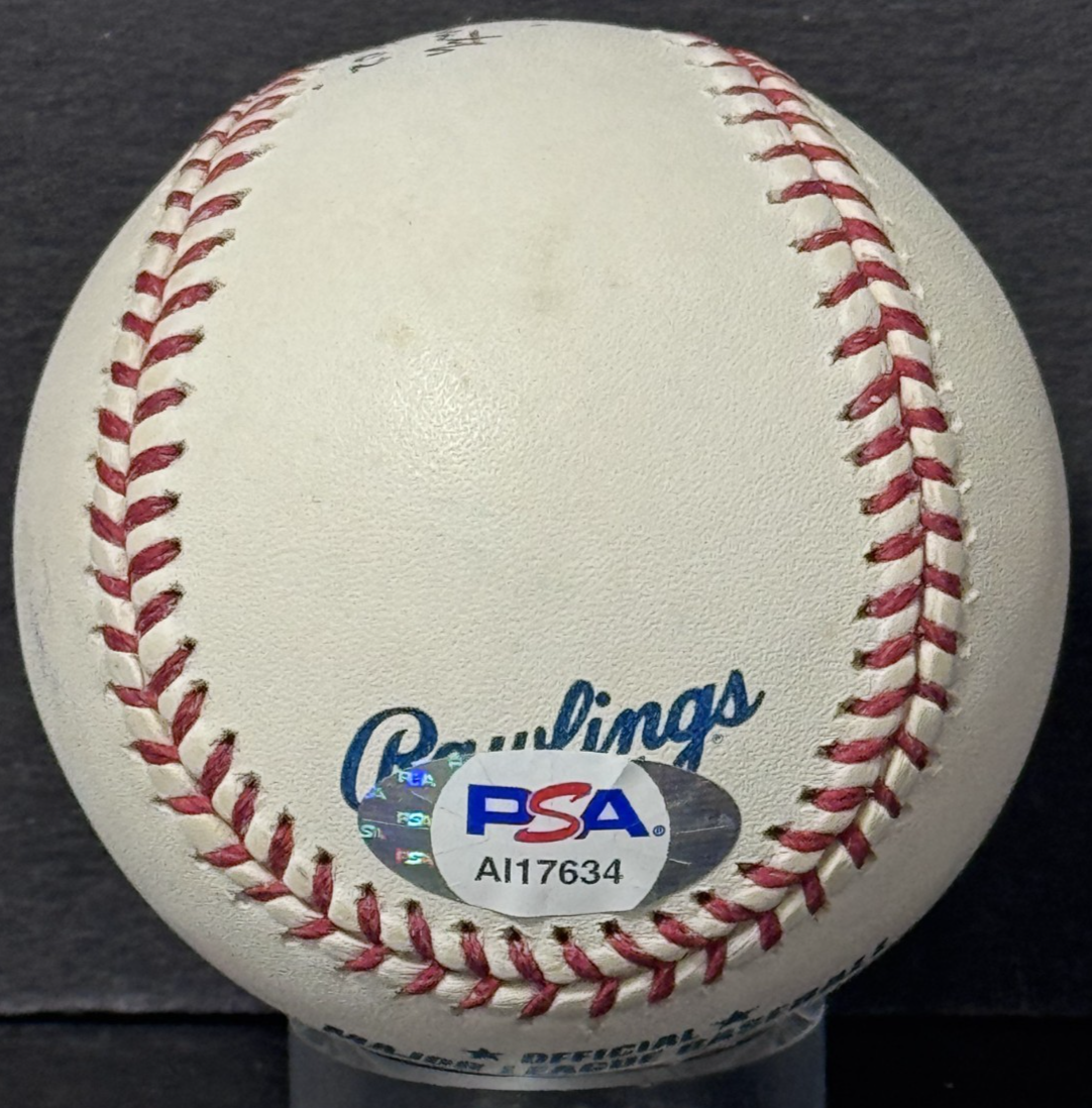 Ozzie Smith Signed Official MLB Baseball HOF 02 Auto PSA COA St Louis Cardinals
