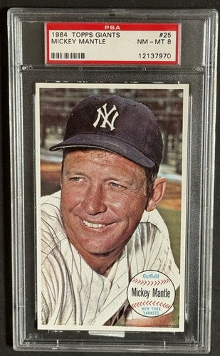 1964 Topps Giants # 25 Mickey Mantle PSA 8 NM - Mint Centered Beauty HOF Yankees