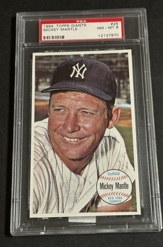 1964 Topps Giants # 25 Mickey Mantle PSA 8 NM - Mint Centered Beauty HOF Yankees