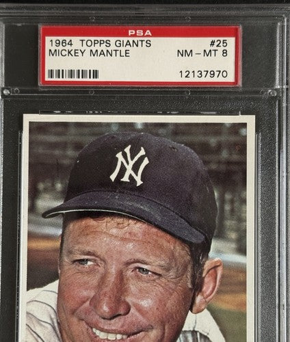 1964 Topps Giants # 25 Mickey Mantle PSA 8 NM - Mint Centered Beauty HOF Yankees