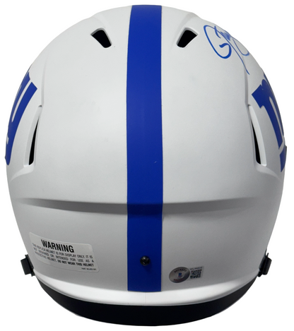 Lawrence Taylor Signed Lunar Speed Replica Helmet D Goat Auto BAS COA Giants HOF